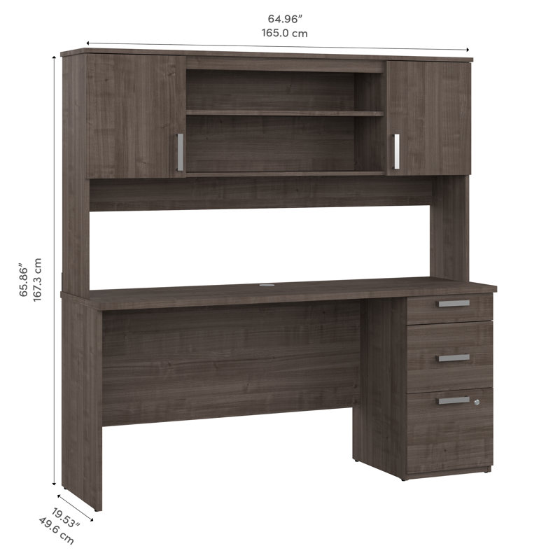 Bureau de direction avec huche Aralee, Érable gris moyen