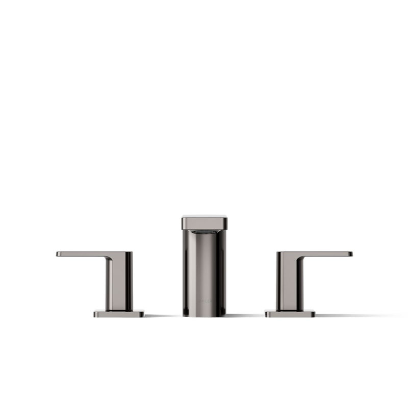 Parallel Two-Handle Deck-Mount Bath Faucet, Vibrant Titanium