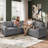 Abramson L-Shaped Corduroy Sectional Pull-Out Sofa Bed-1646452160