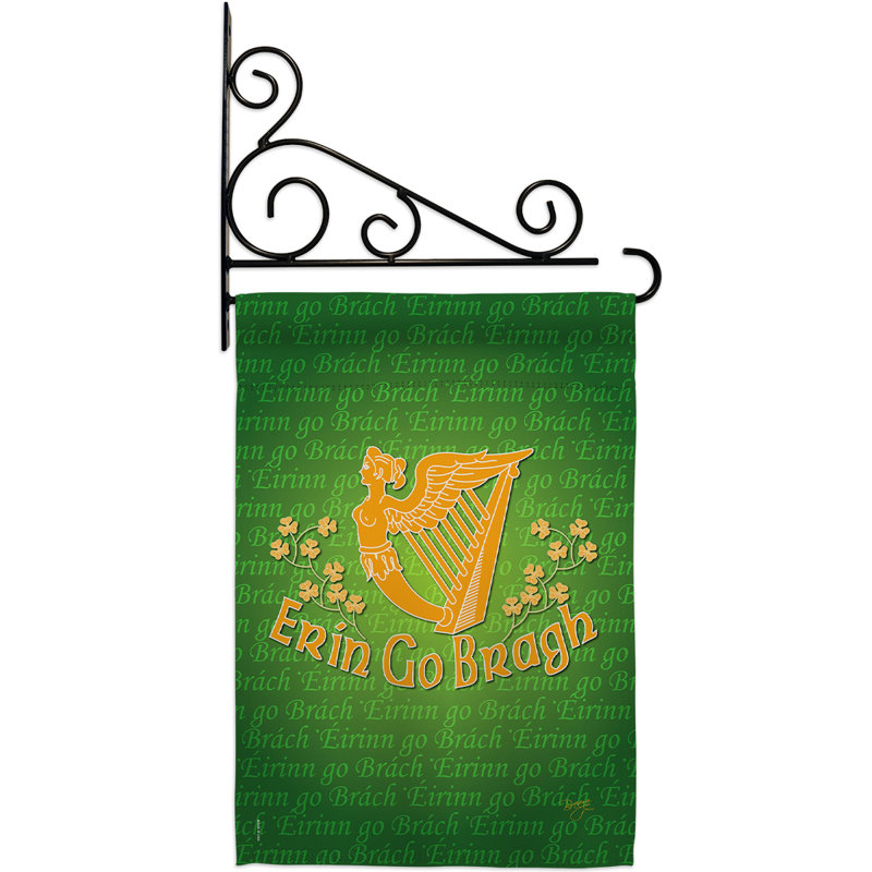 Coussin décoratif décoratif à 2 faces de couleur polyester 19 x 13 po Erin Go Bragh impressions Ensemble de drapeaux