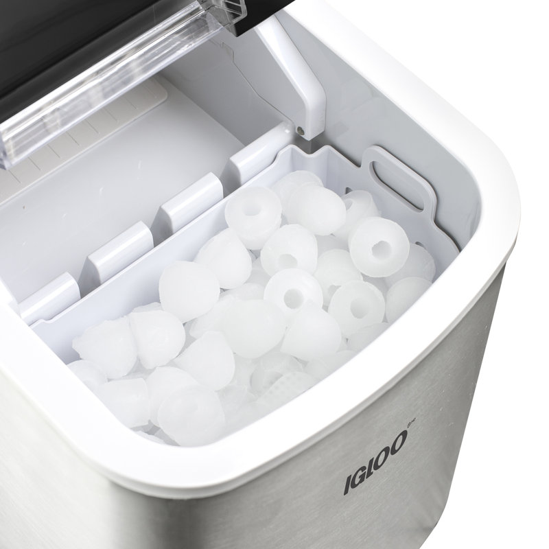 Stainless Steel Portable Countertop Ice Maker with Handle