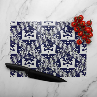 Egyptian Hieroglyphs Glass Chopping Board