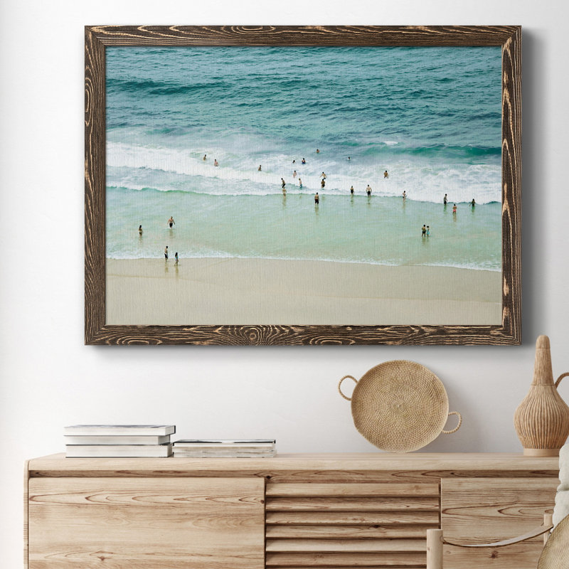 Plage paradisiaque, reproduction d'impression sur toile, H 31 po x l 44 po x P 1 po, Noyer