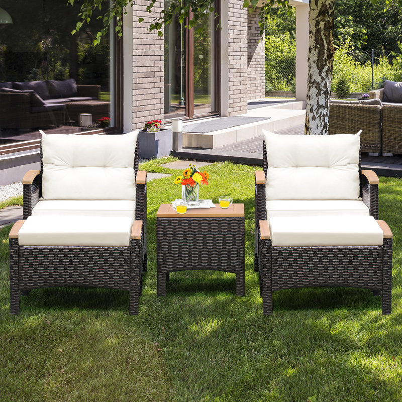 Vavra Polyethylene (PE) Wicker 4 - Person Seating Group with Cushions