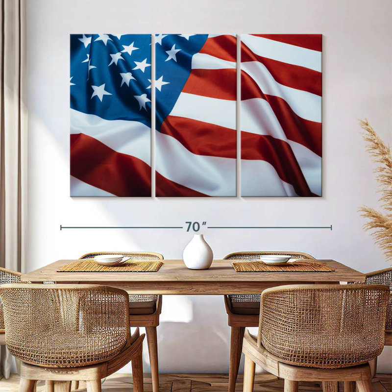 Borges Ruffled American Flag, 42" H x 65" W