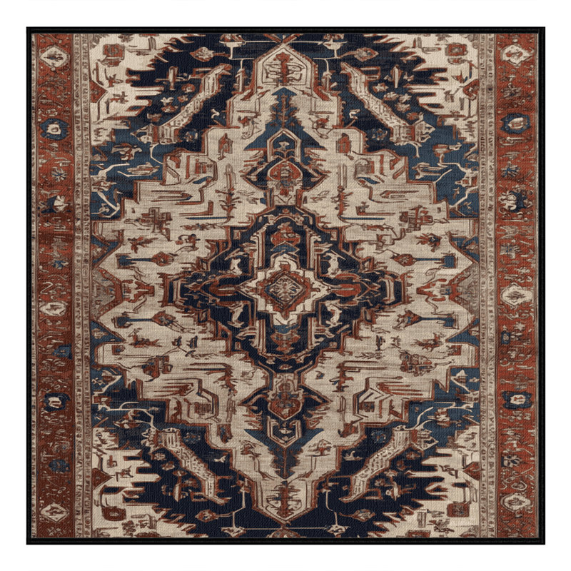 Tapis brun lavable à la machine, Carré 8 pi