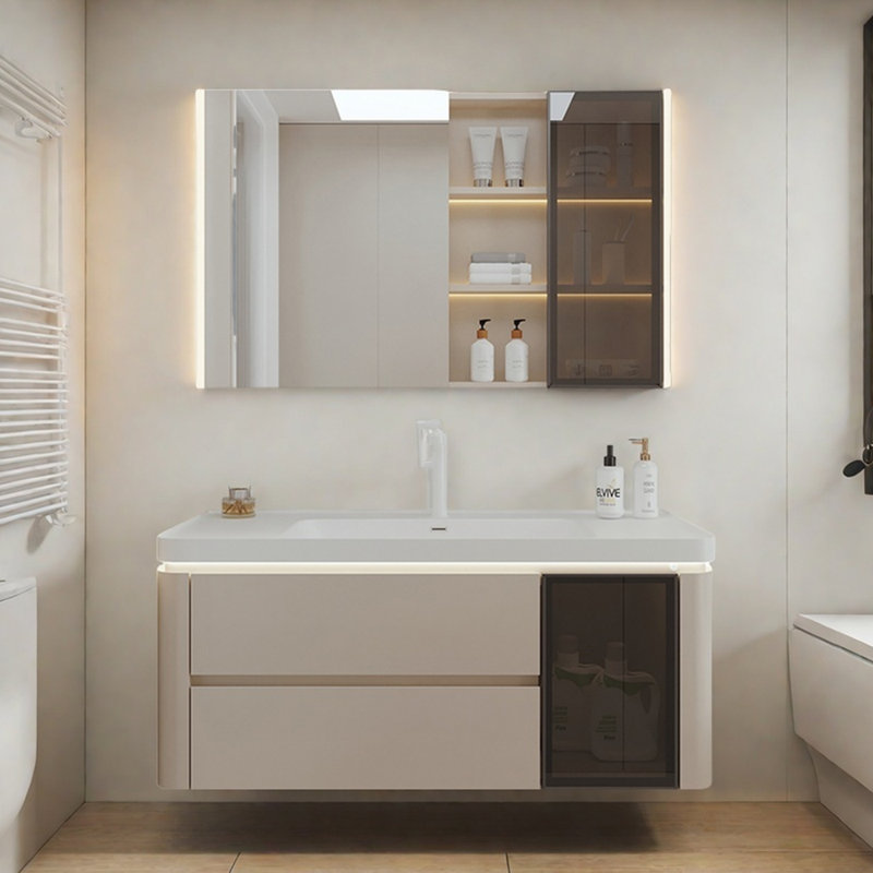 Cream style light luxury bathroom cabinet