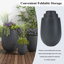 Grand ensemble de jardinières d'extérieur rondes MGO - 3 tailles (15,6 po / 10,74 po / 7,3 po)-373940756