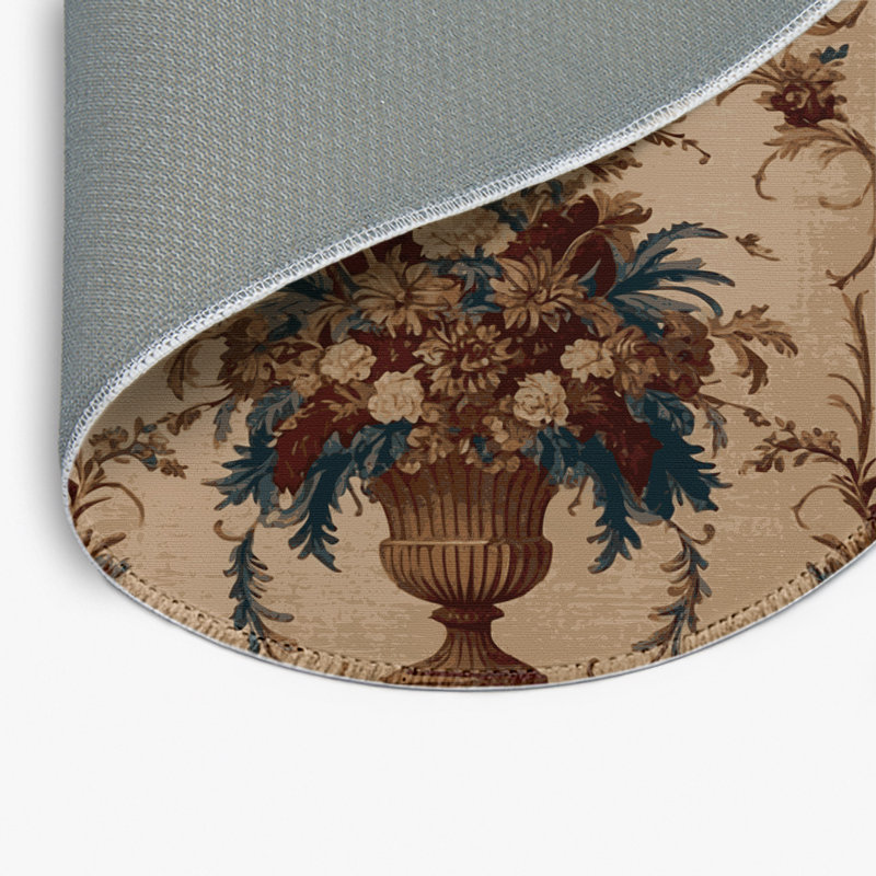 Tapis d'intérieur et d'extérieur brun français, Rond 5 pi