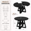 Table de salle à manger ronde extensible de 43,3" à 60" avec rangement dissimulé et piètement en croix, pour 4 à 6 personnes-554918172