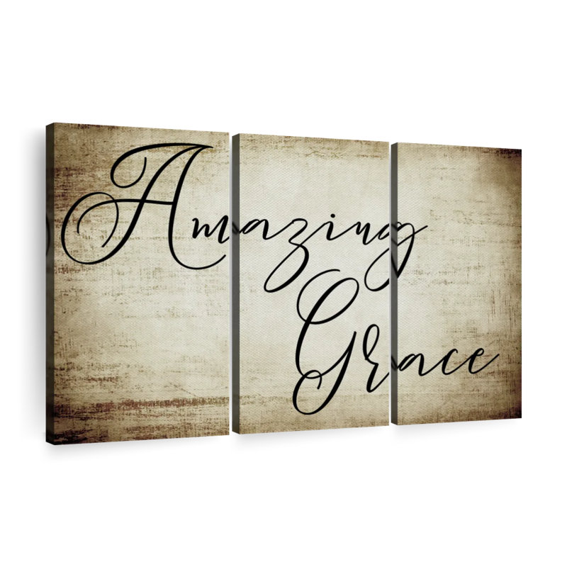 Incroyable Grace Script 3 pièces, H 24 po x l 38 po x 1,25 po