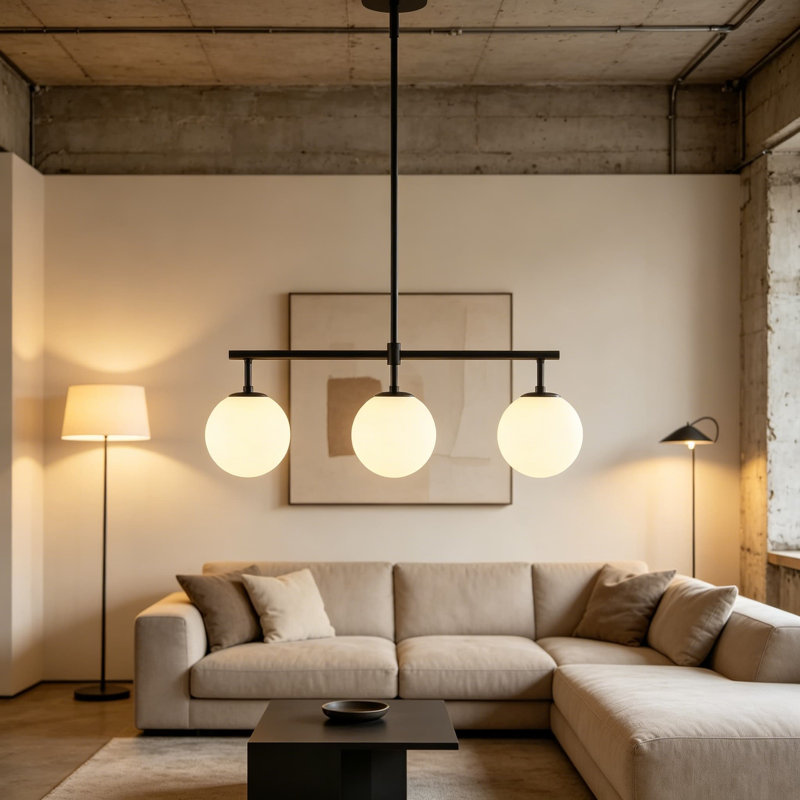 Luminaire d'îlot de verre moderne en verre de style moderne Mid-Century pour îlot de cuisine avec vestibule dans le vestibule de la chambre à coucher, base E12 à hauteur réglable