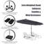 Ensemble de 11 chaises de patio en osier avec parasol double face et 8 chaises empilables-240306078-240306071