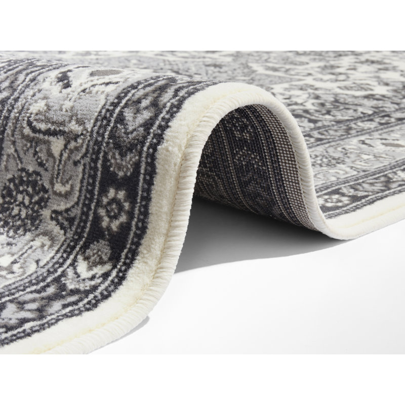 Parun Tabriz carpet in gray, Rectangle 200 x 290cm