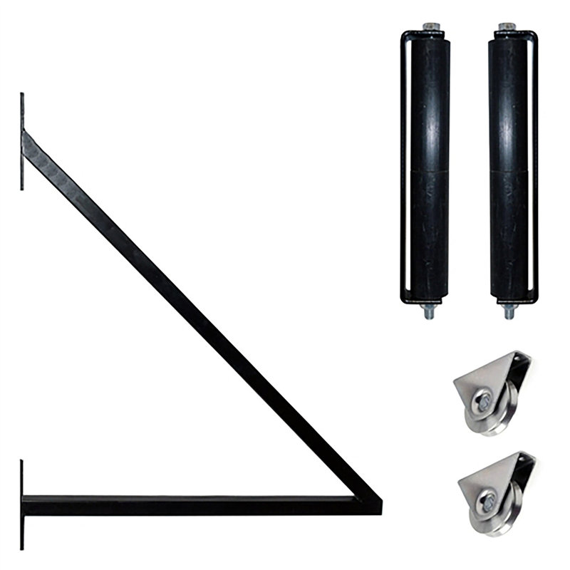 Prague Style 16 ft Black Steel Sliding Driveway Gate with Pedestrian Gate