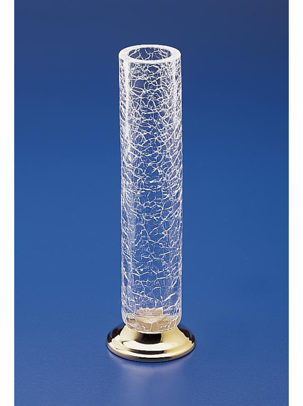Crackled Table Vase, Satin Nickel