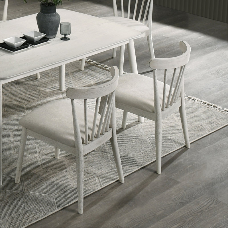 Ensemble de chaises de salle à manger 2 pièces, structure en bois massif, conception campagnarde, assemblage facile, Blanc