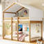 Lit simple superposé en bois avec tente-1001022683