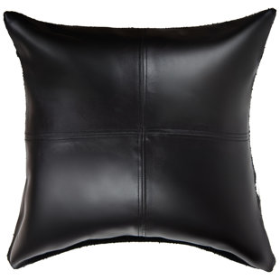 Faux Leather Throw Pillow