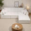 Canapé modulaire en L avec repose-pieds, canapé en velours côtelé moelleux sans assemblage, canapé compressé à 3 places pour le salon, l’appartement et la chambre à coucher-423702974-425438436