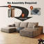 Canapé modulaire 107 po avec 1 repose-pieds Cloud, fauteuils rembourrés minimalistes modernes, canapé confortable en forme de U pour le salon, canapé d'angle à assise profonde, aucun assemblage requis (tissu en velours côtelé moelleux)-1811981432