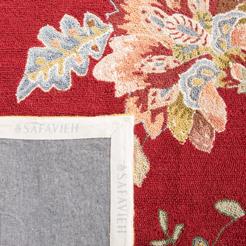 Chelsea Red Floral Hand-Knotted Wool 6' x 9' Rug