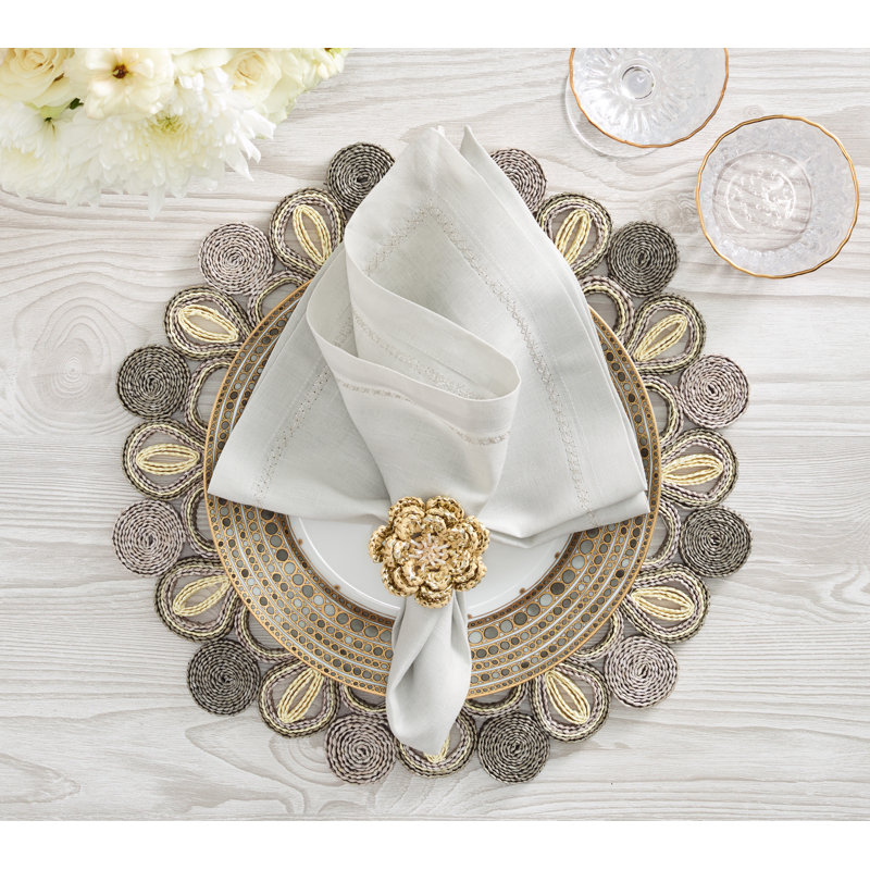 Pareo Napkin Ring, Natural/Gold
