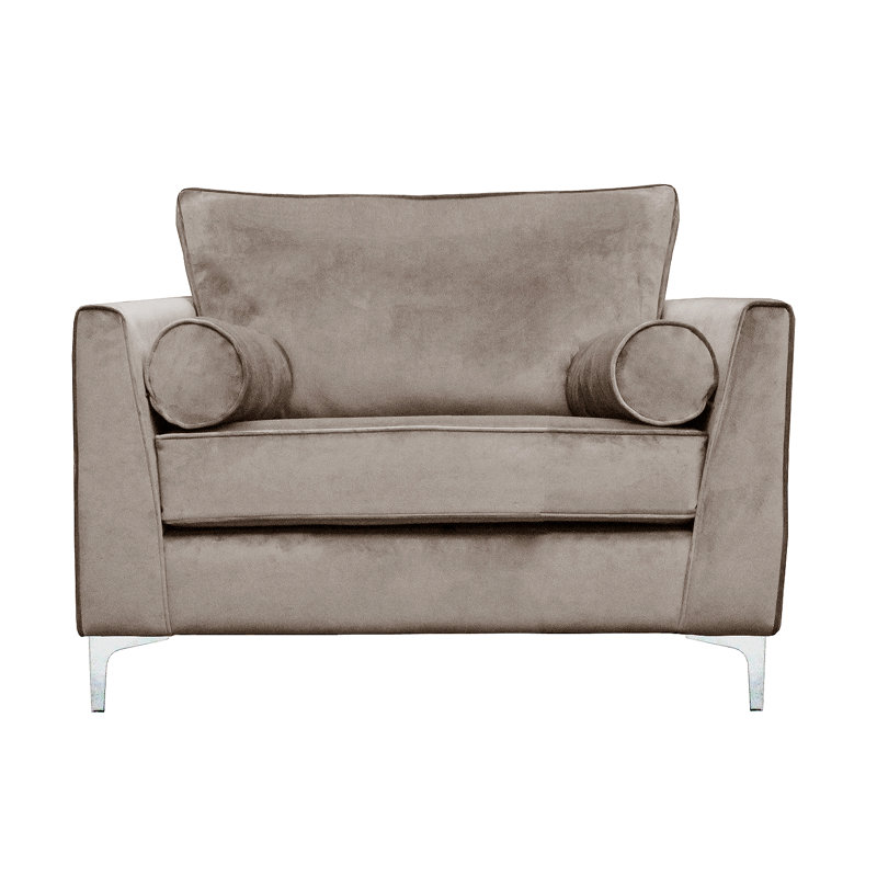 Giancarlo 2 Seater Velvet Loveseat, Taupe