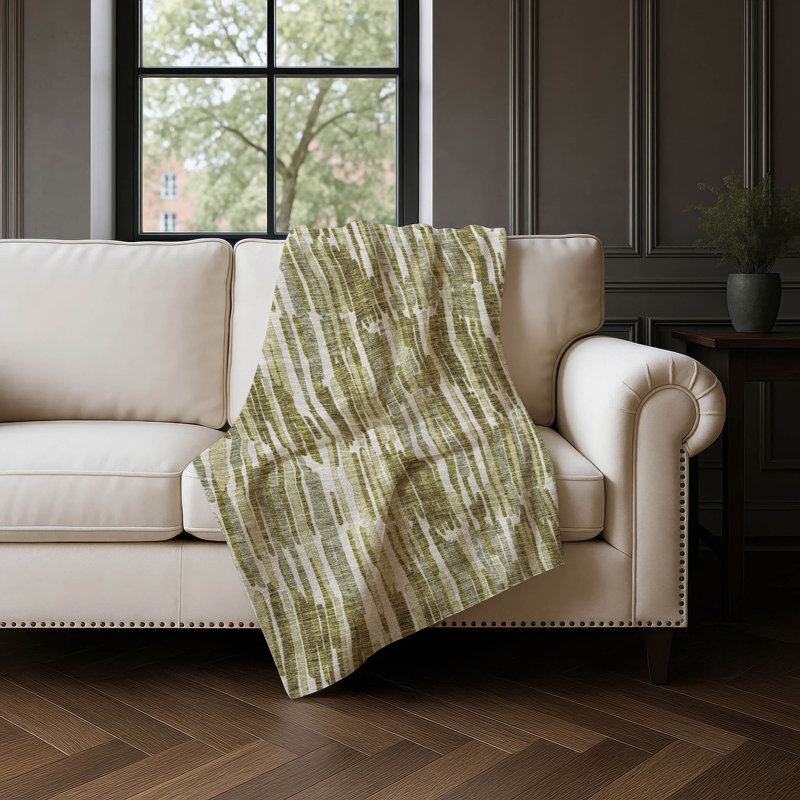 Jeté Sherpa ASB739, Rayures olive
