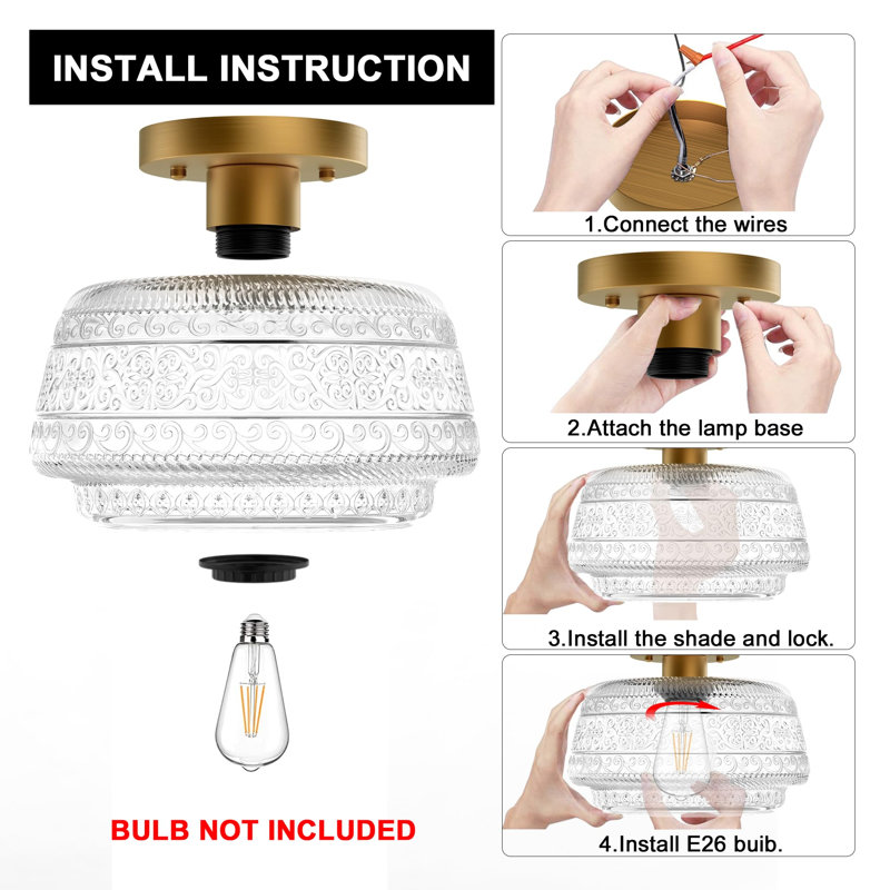 Andretta Glass Semi Flush Mount