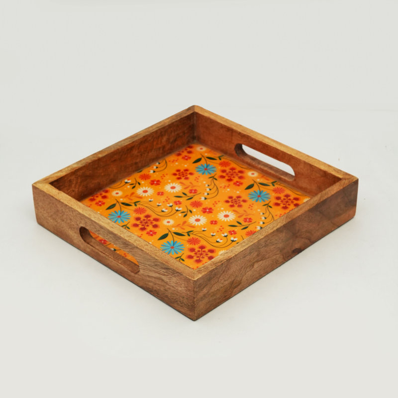  Plateau de service Sunburst Bloom, brun