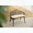 Cast Aluminum Garden Bench with Floral Rose Backrest