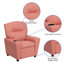 Contemporary Kids Recliner with Cup Holder-1550057895