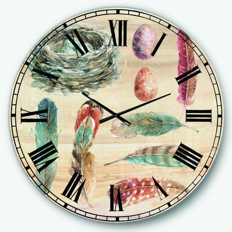 Swigart Feathers Cottage Family - horloge murale maison de campagne, Surdimensionné