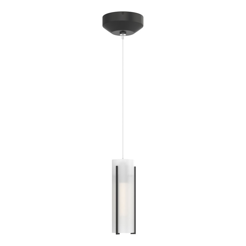 Exos 1 - Light Single Cylinder Pendant, Opal, Black