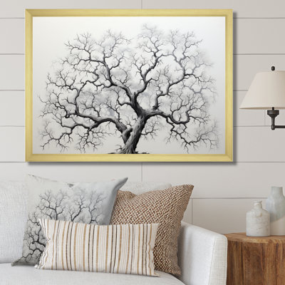 " Minimalism Grey Tree Solitude II " Mixed Media Print