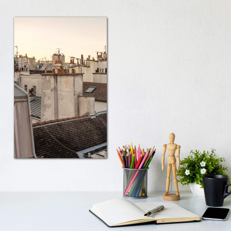 Paris At Dusk - Wrapped Canvas Print, 20.32 cm H x 30.48 cm W