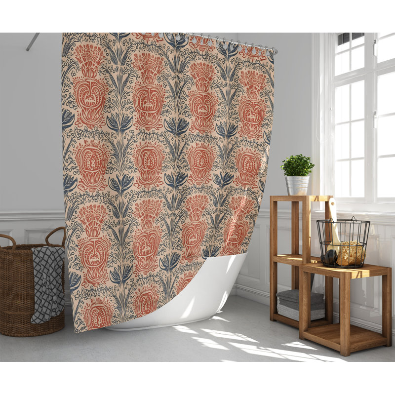 Gindy Floral Shower Curtain, 83" H x 70" W