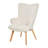 Napster Fuzzy Plush Upholstery Wingback Arm Chair with Solid Wood Legs-898315218