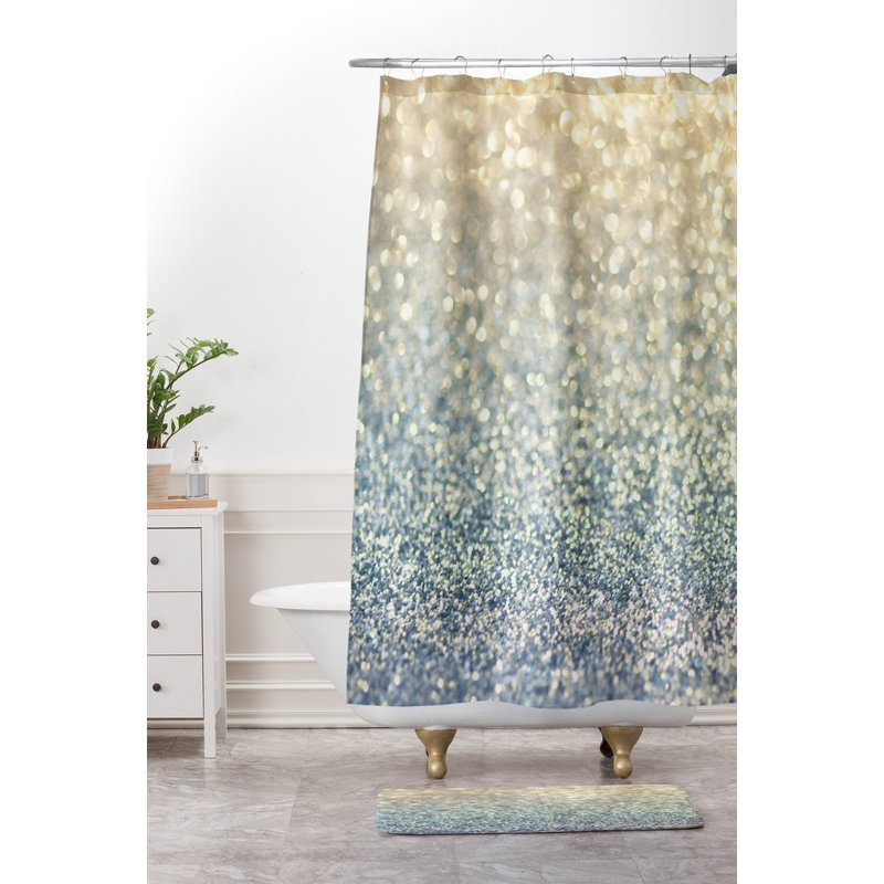 Tapis pour salle de bain snowfall, Or / Bleu