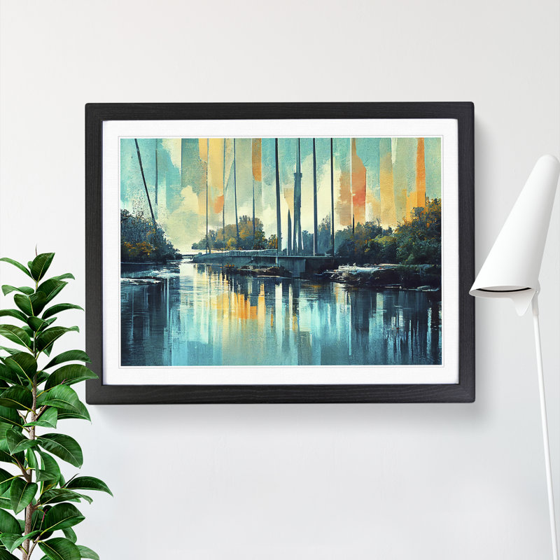 Abstract River Art Vol.1 - Framed Print, Black, 46cm H x 64cm W x 2cm D