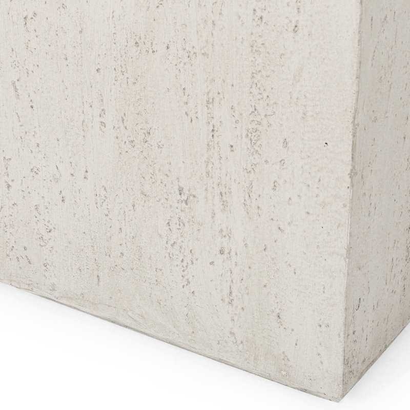 White Magnesium Oxide Cube Planter - 31.64"W X 16.1"D 16"H Lightweight Concrete Outdoor Oxide, With Stand