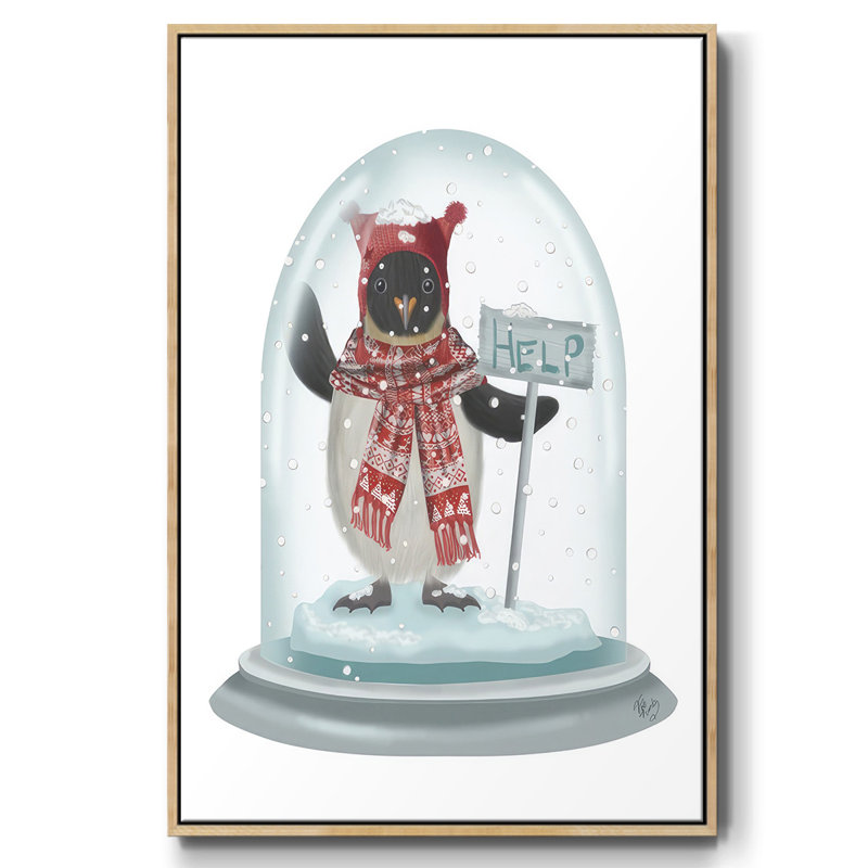 Boule à neige de Noël pingouin, H 37 po x l 25 po x P 1,5 po, Naturel