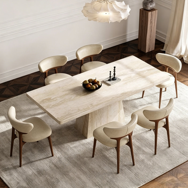 Modern Sintered Stone Dining Table, 29.53" H x 62.99" W x 31.5" D