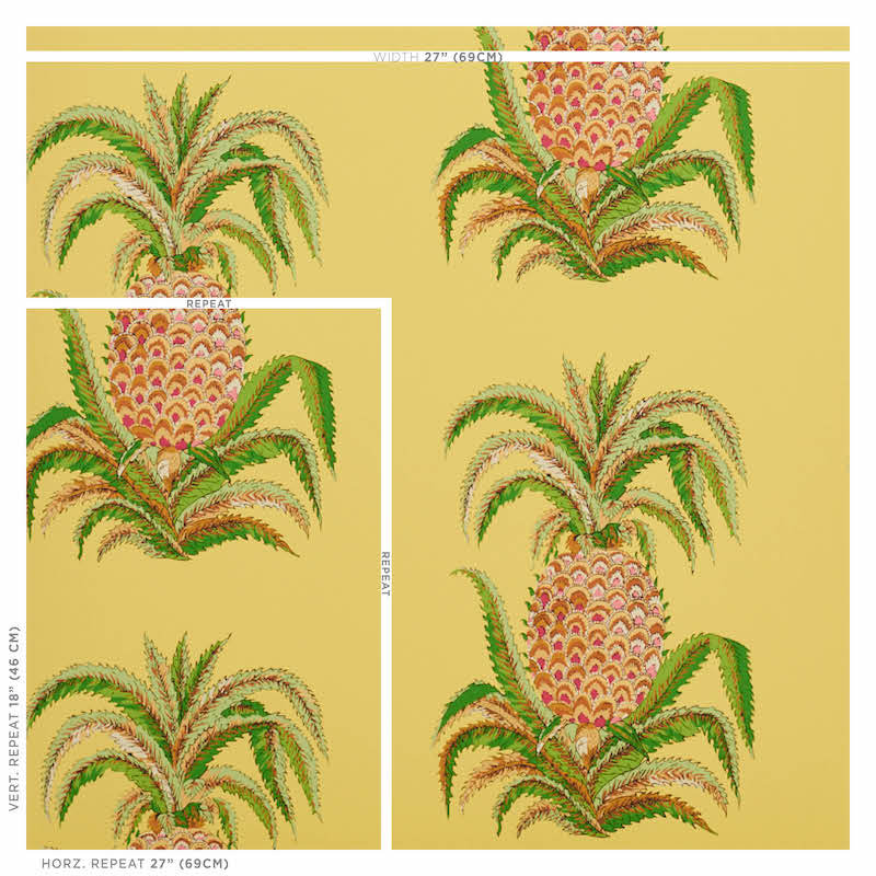 Pineapples Wallpaper, Yellow