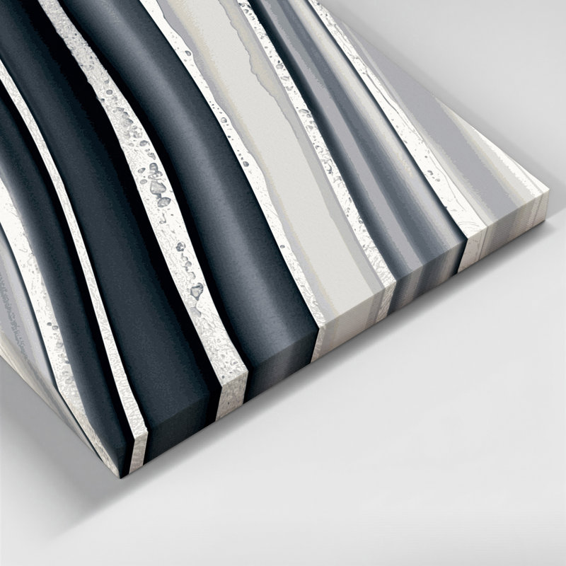 DiagonalStripes, art mural sur toile brune, H 16 po x l 16 po