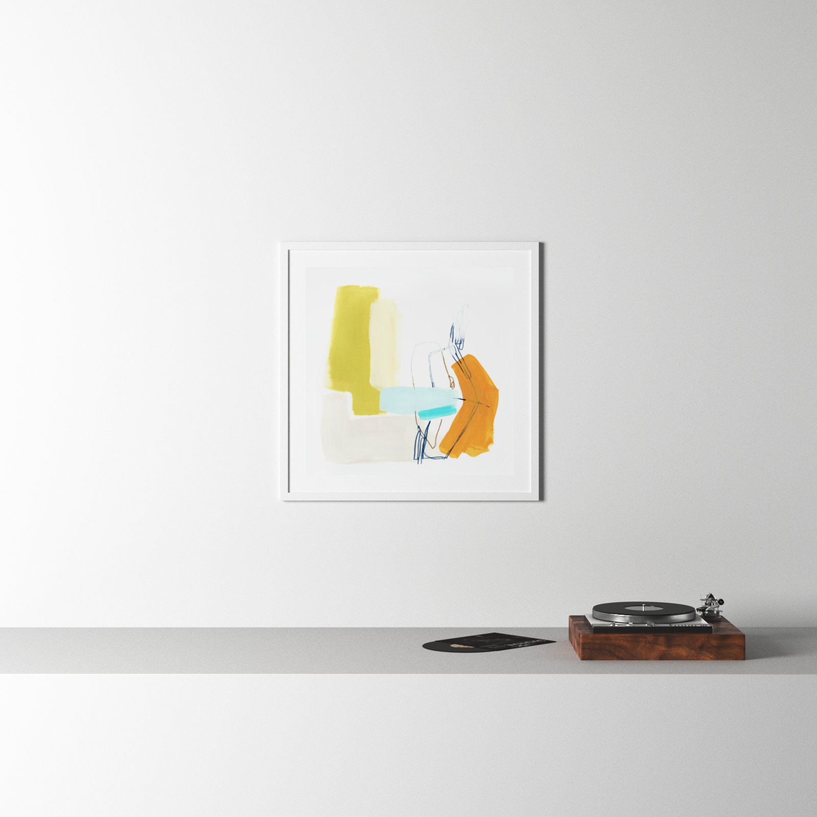 Adagio IV by June Erica Vess, 41.38" H x 41.38" W x 0.88" D, White Framed Paper