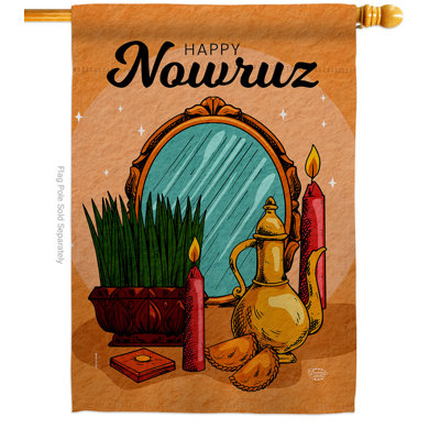Joyeux Nouvel An, drapeau de jardin à 2 faces