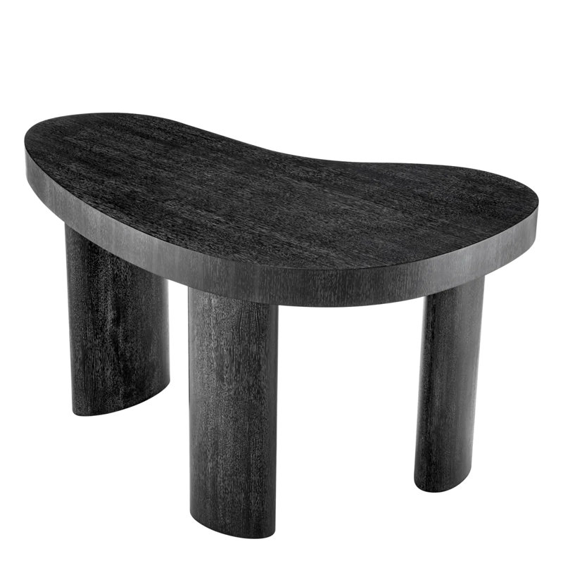 Vence Solid Wood Writing Desk, Charcoal Gray