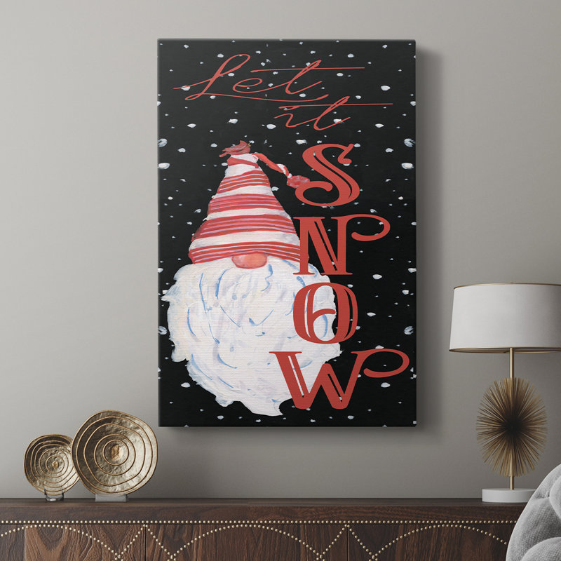 Let It Snow Gnome -Gallery Wrapped Cavas, 18" H x 12" W
